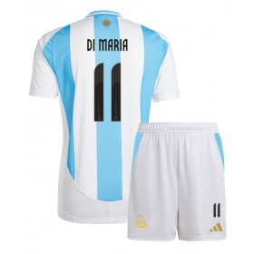 Argentina Angel Di Maria #11 Hemmakläder Barn Copa America 2024 Kortärmad (+ Korta byxor)